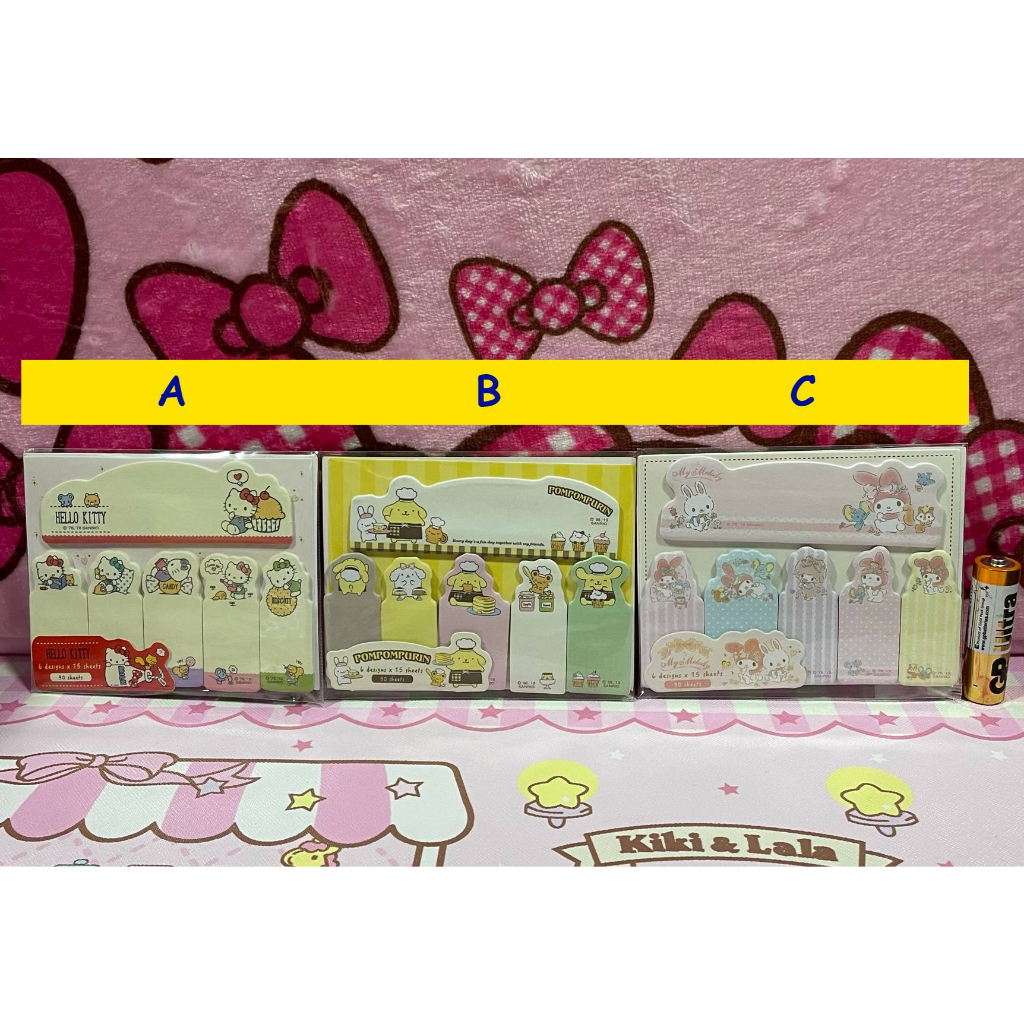 Sanrio Design Index Sticky Notepad Hello Kitty Pompompurin My Melody Gudetama Little Twin Star 5443