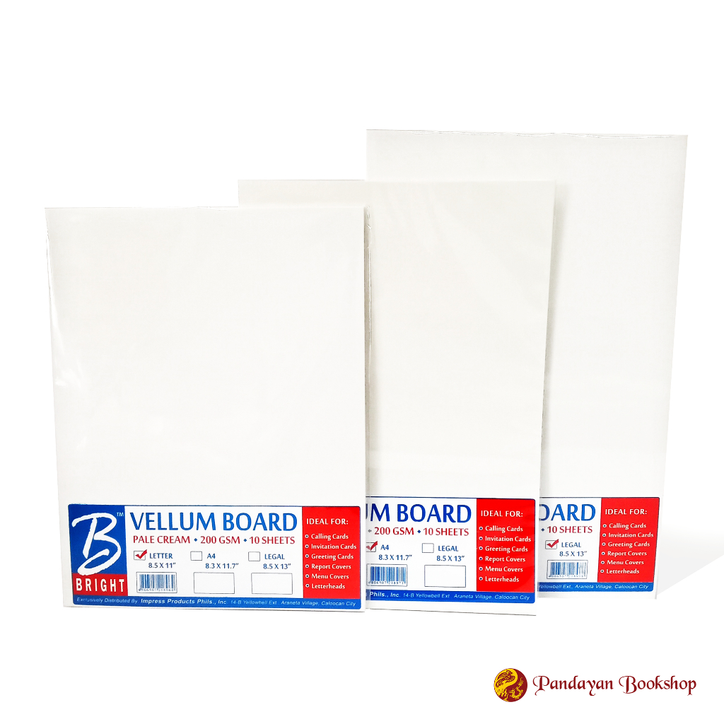 Bright Vellum Board Pale Cream 200 GSM 10s Shopee Philippines