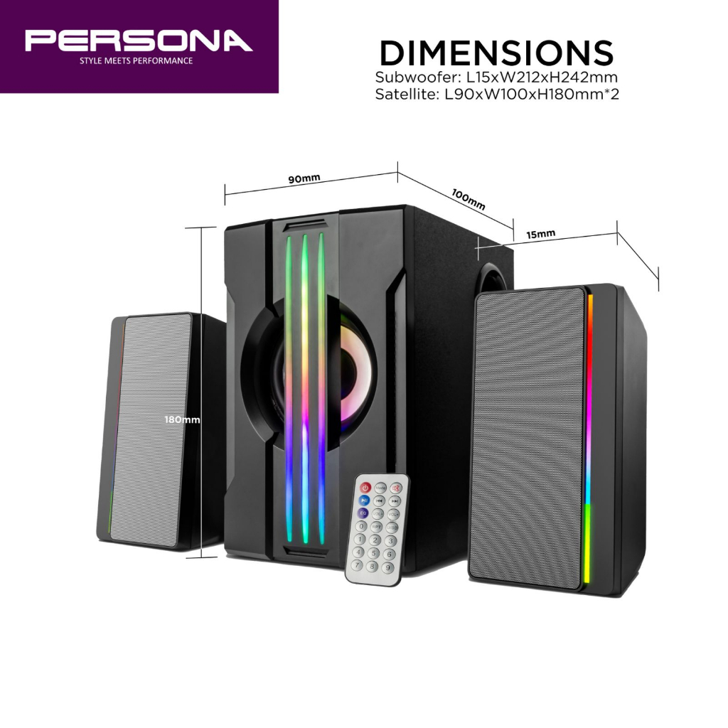 Persona SM-2006 Black Bluetooth Speaker | Shopee Philippines