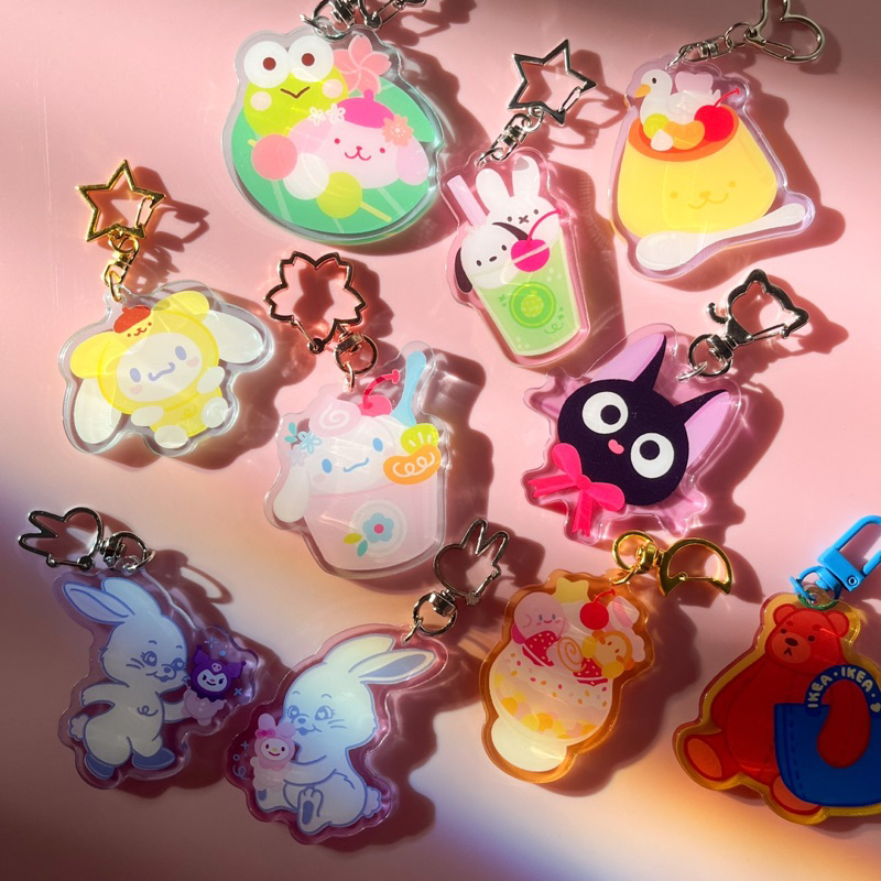 ∗̥ plushiecore Colored Acrylic Keychains pomelo paints co. Shopee