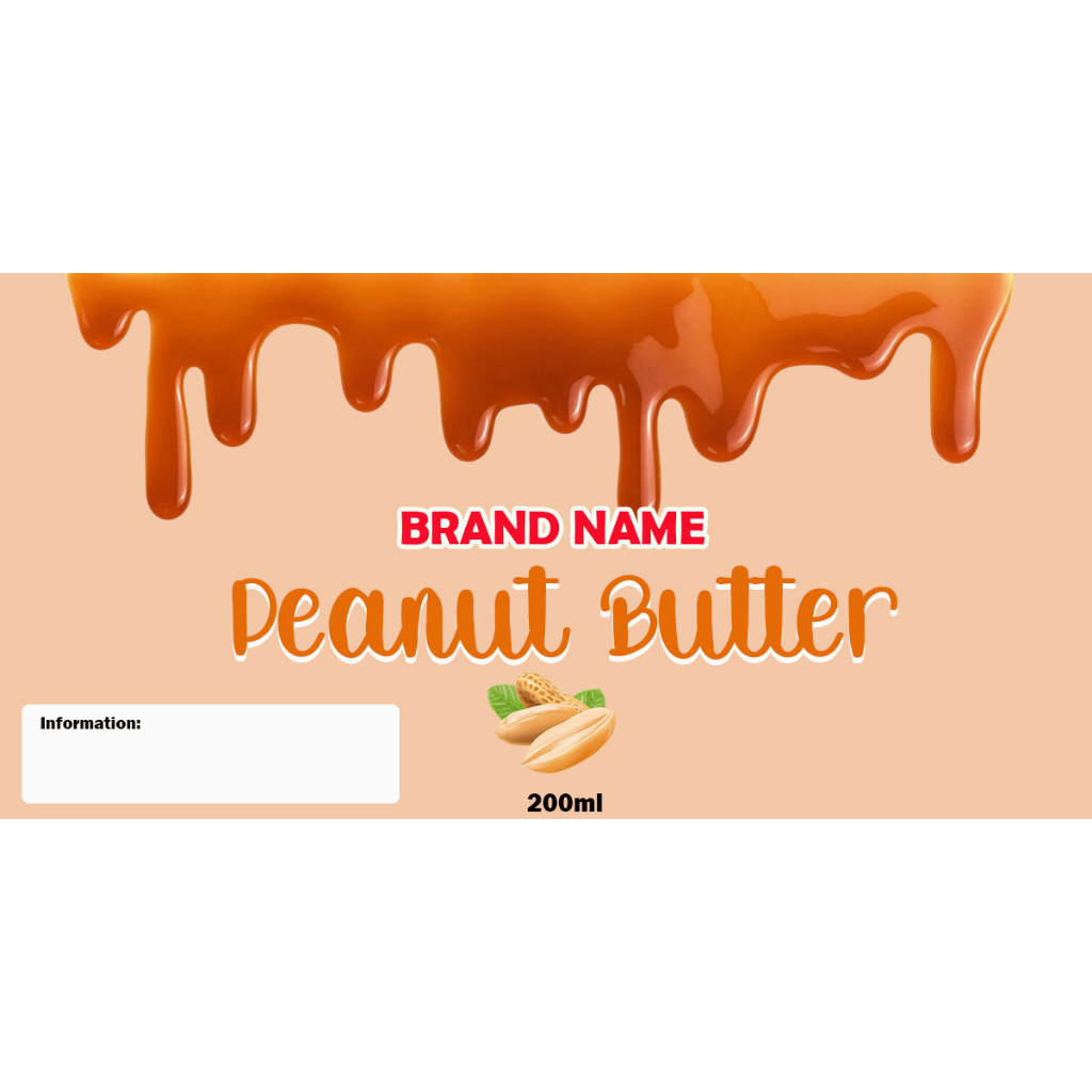 CUSTOMIZED STICKER LABEL FOR PEANUT BUTTER 15PCS. | Shopee Philippines