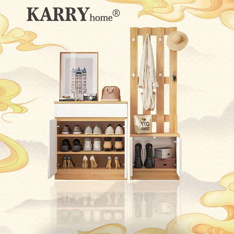 KARRY Shoe Clothes Rack 2 in 1 Sit Available Combination Organizer Storage Shopee
