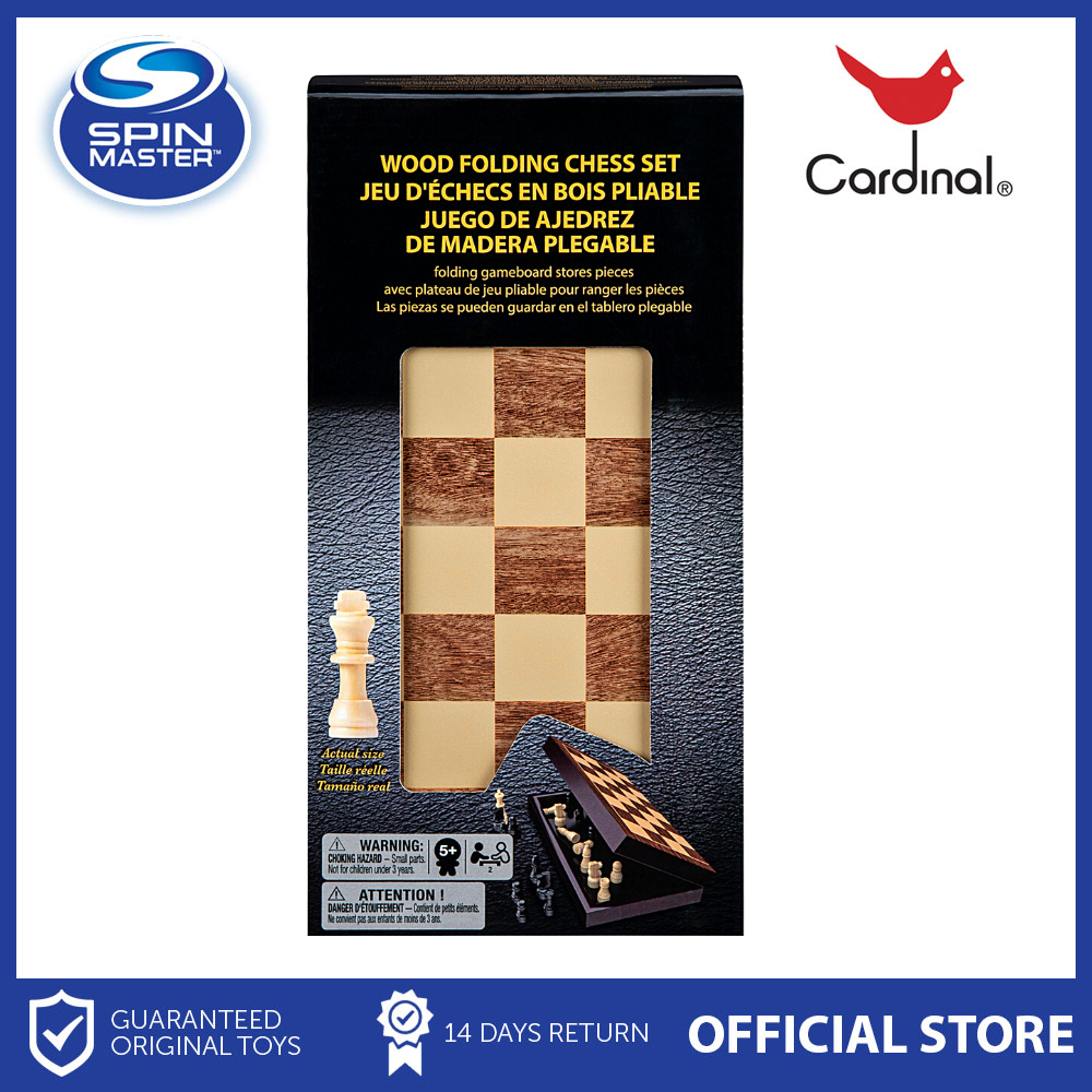 Spin Master Games, Cardinal Games Wood Folding Chess Set Black and Gold ...