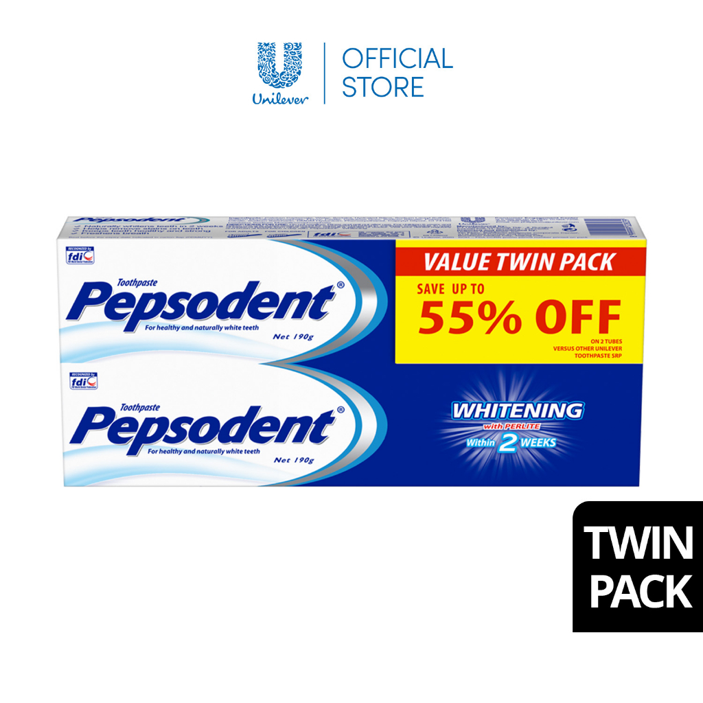 Pepsodent Toothpaste Whitening 190g Twin Pack Shopee Philippines