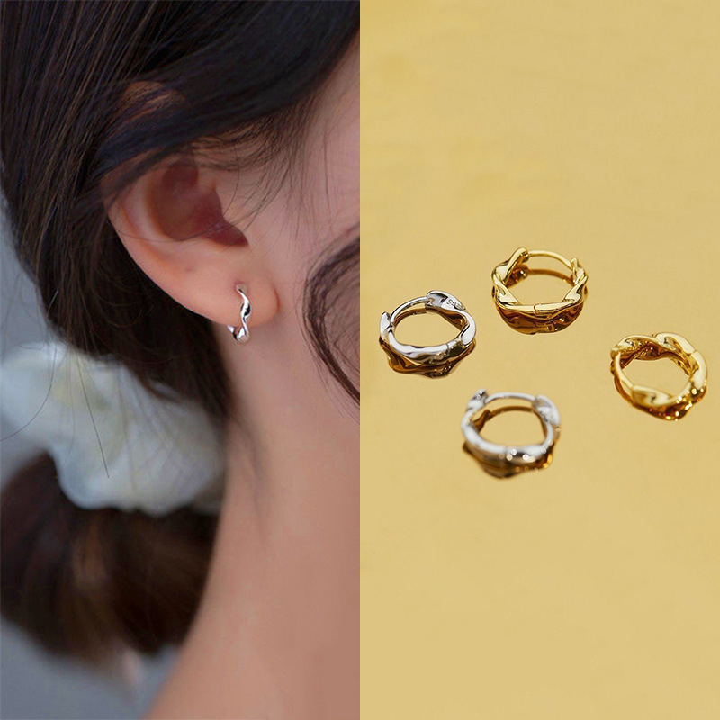 1Pair LUCKY Charm Earring Moebius Ring Stainless Charm Earrings BLESSED ...