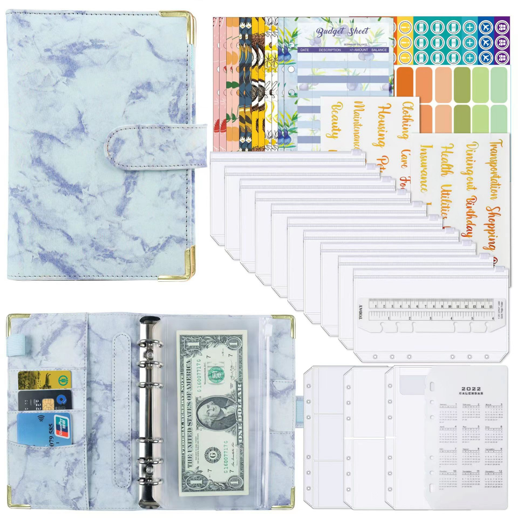 A6 Creative Marbled Hand Binder Ledger macaron binder photocard binder ...