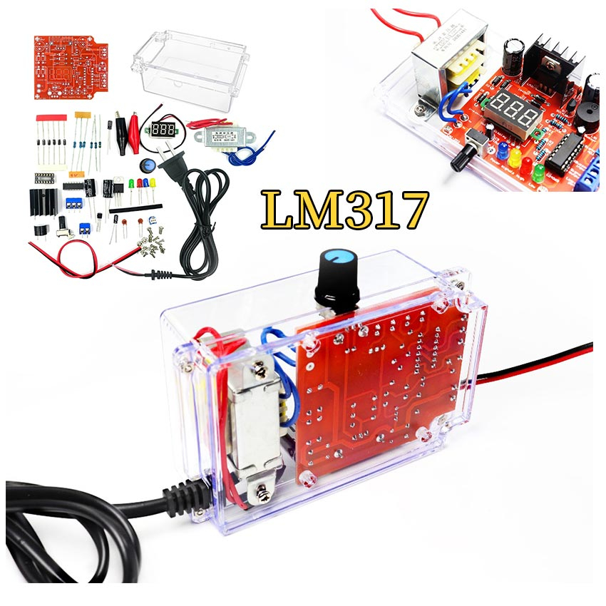 LM317 Adjustable Voltage Regulated Power Supply DIY Kit Step-down Buck ...