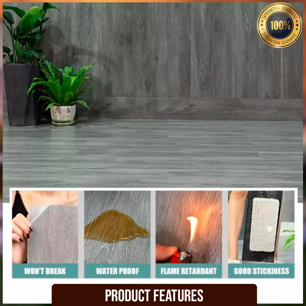 PVC Floor Sticker Tiles Vinyl Flooring home decor Tile Self Adhesive