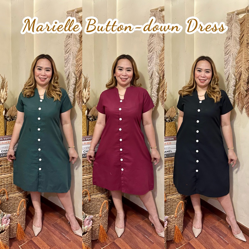 MARIELLE BUTTONDOWN DRESS WITH POCKETS Shopee