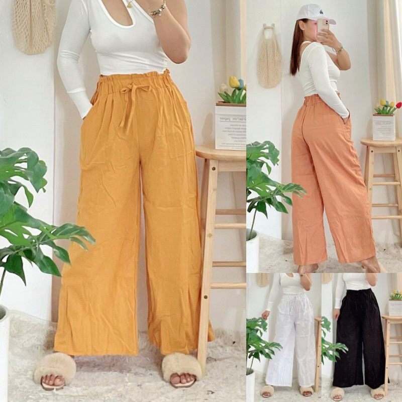 BLUSA Wide Leg High Waist Pants Trousers | Shopee Philippines