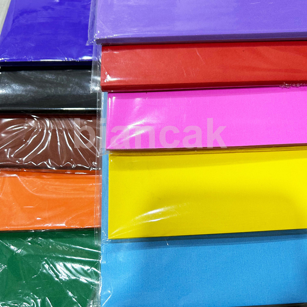 1 PACK = 50PC COLORED PAPER RED ORANGE YELLOW GREEN PINK VIOLET BLACK ...