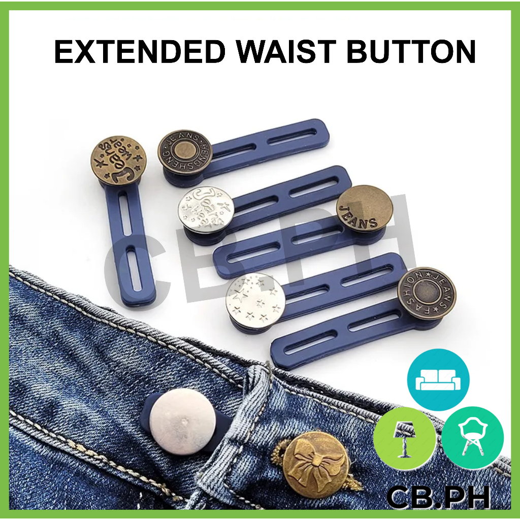 CB.PH Button Adjustable Detachable Jeans Waist Buckle Metal Long Button ...