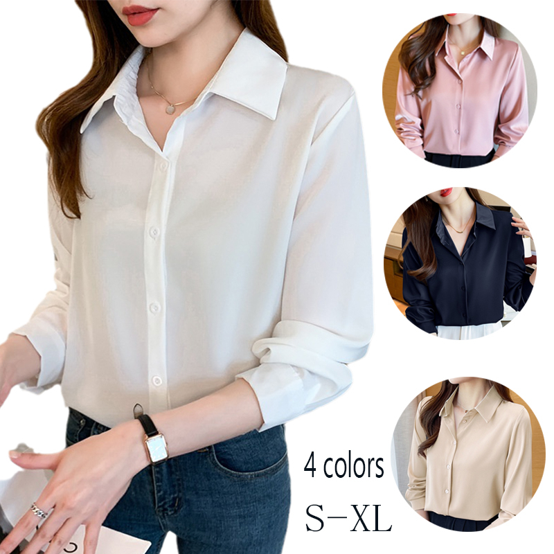 Pausus Women Button Down Blouse Casual Button Up Shirt Slim