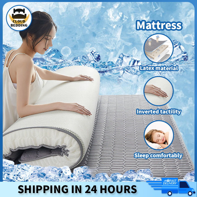 Latex Cooling Mattress Thicker Topper Flodable Tatami Mattress Queen