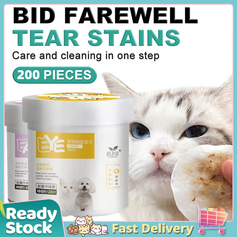 PETS STORY Dog Eye Wipes Cat Dog Eye Cleaner Pet Tear Stain Rmover