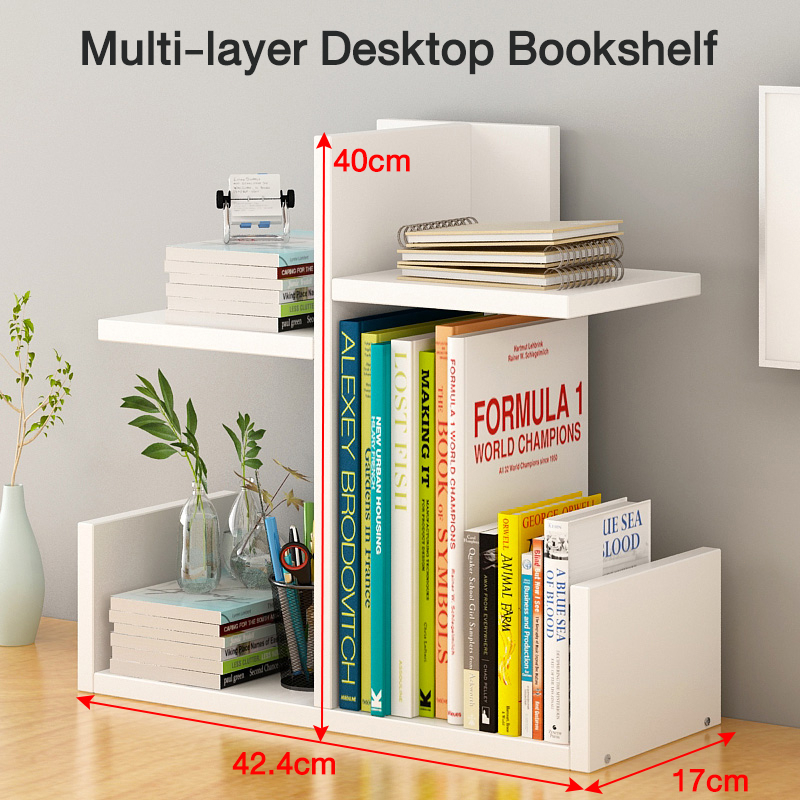 Multilayer Desktop Bookshelf Display Rack Book Ladder Stand