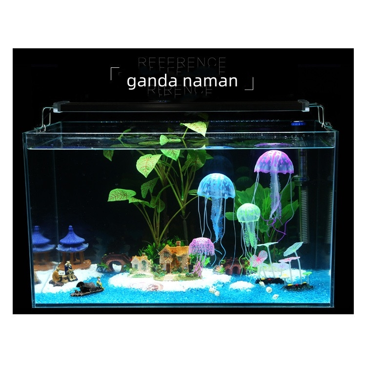Glowing Luminous Artificial Jellyfish Aquarium Decoration Fish Tank