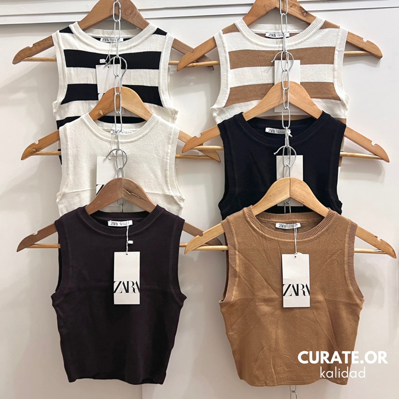 ZARA Knitted Vest Racerback Top | Shopee Philippines
