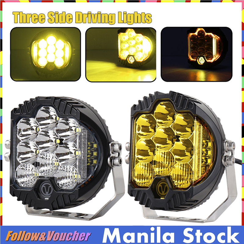 MOFOX 5 inch 3 Side Laser Gun LED Light Auxiliary Light Fog Light For