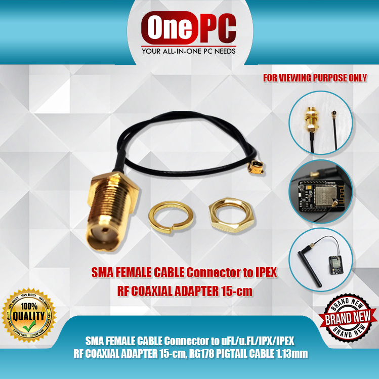 SMA FEMALE CABLE Connector to uFL/u.FL/IPX/IPEX RF COAXIAL ADAPTER 15 ...