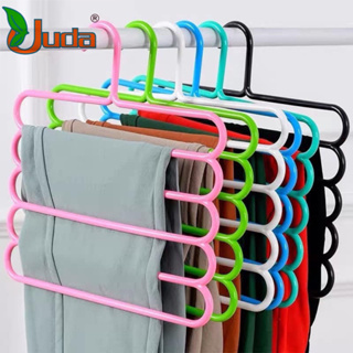 1pc 20 Clip Multifunctional Vertical & Double Layers Clothes Hanger With  Windproof Hook, Space-saving Closet Organizer For Underwear, Hat, Socks