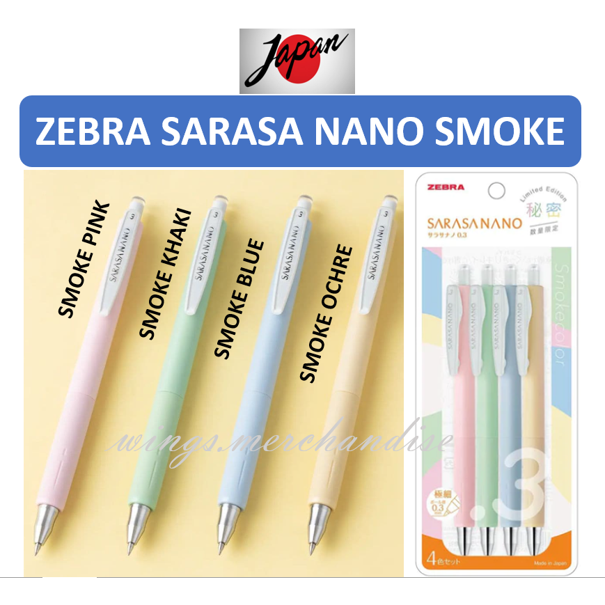 Zebra Sarasa Nano Smoke Limited Edition Japan Gel Pen 0.3mm Shopee