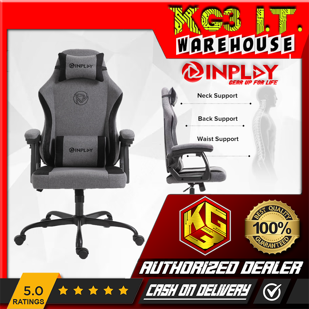 Inplay Fox F5 Gaming Chair | Black Grey | White Grey | Beige |Fabric ...