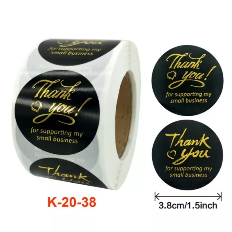 1.5 inch THANK YOU STICKER METALIC GOLD PRINT 500PCS THANK YOU FOR ...