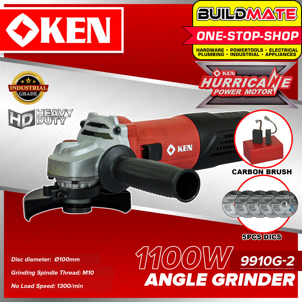 BUILDMATE Ken Industrial Angle Grinder 1100W M10 Electric Grinder ...
