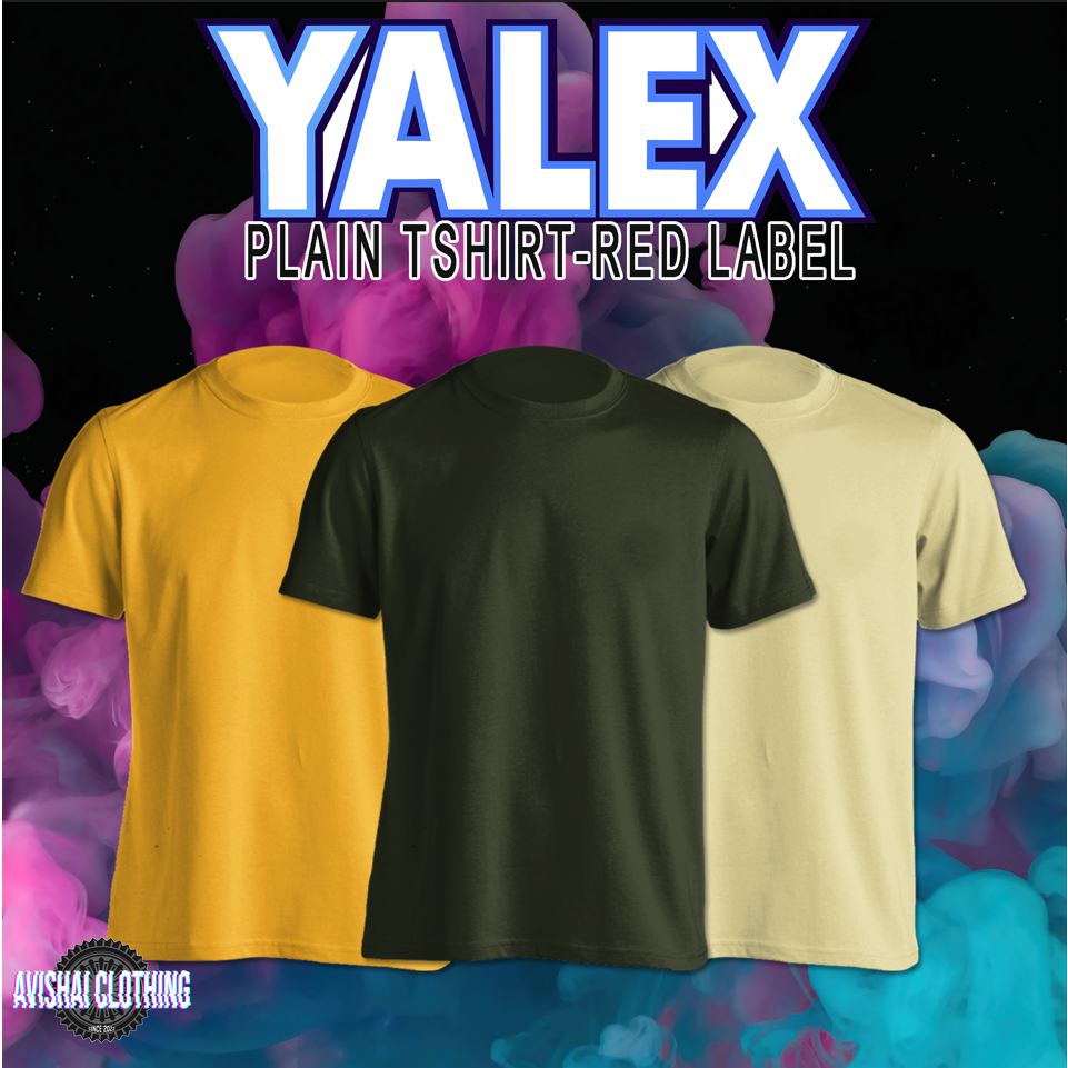 Yalex Plain T-shirt ROUND Neck Red Label Army Green/Yellow G/Cream ...