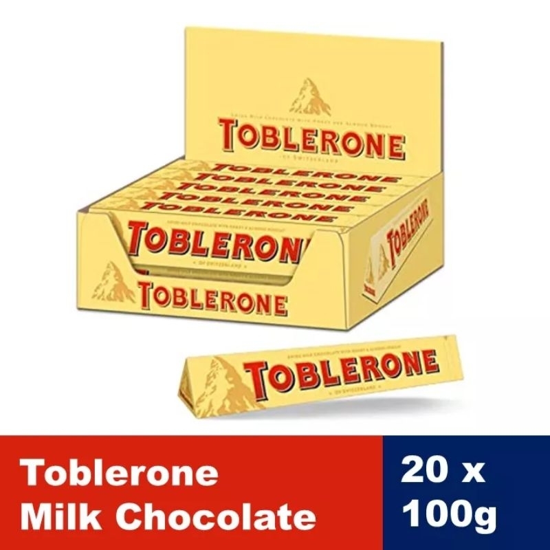 TOBLERONE Milk/Dark/White Chocolate 100g x 20pcs (1 Box) Shopee