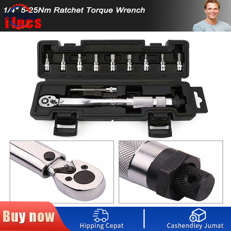 Torque Wrench 1/2 3/8 1/4" DR 525Nm Drive Torque Wrench Ratchet