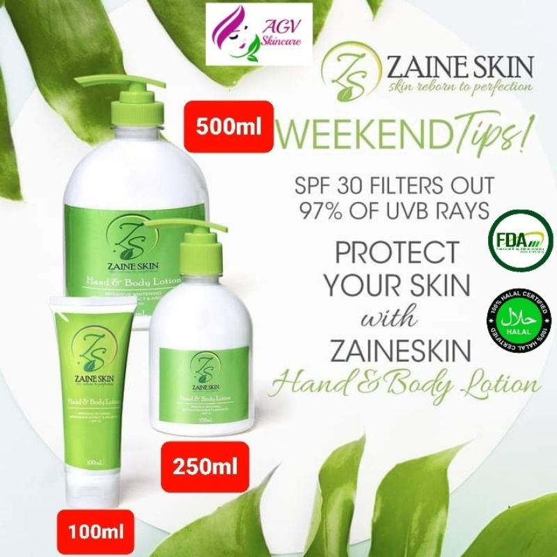 ZAINE HAND & BODY WHITENING LOTIONS WITH PAPAYA EXTRACT & ARGAN OIL