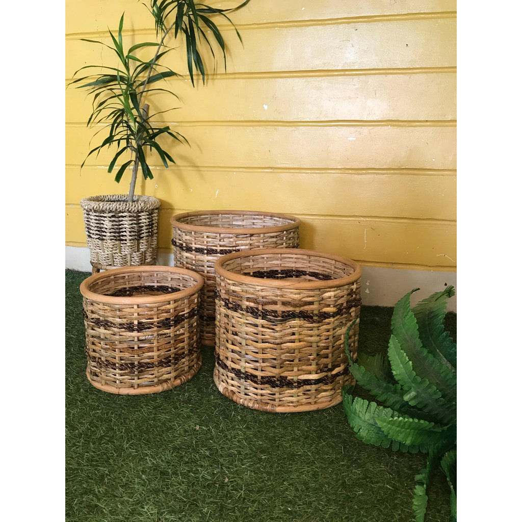 Ilokana Handicrafts Fiona Rattan Basket Planter Wooven Basket | Shopee ...