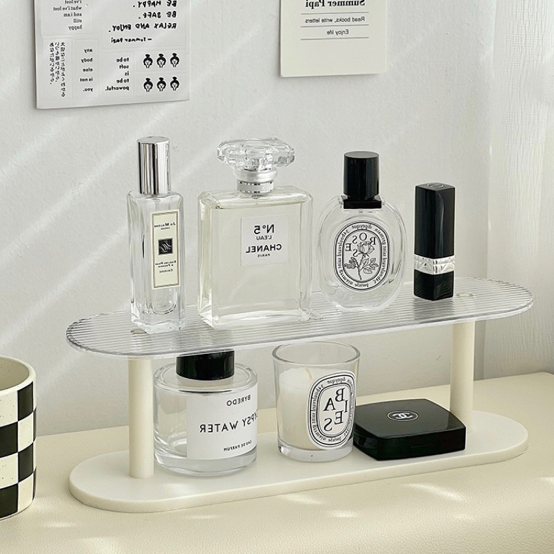 VIĆI Ins Minimalist Oval Double Layer Desk Organizer Perfume ...