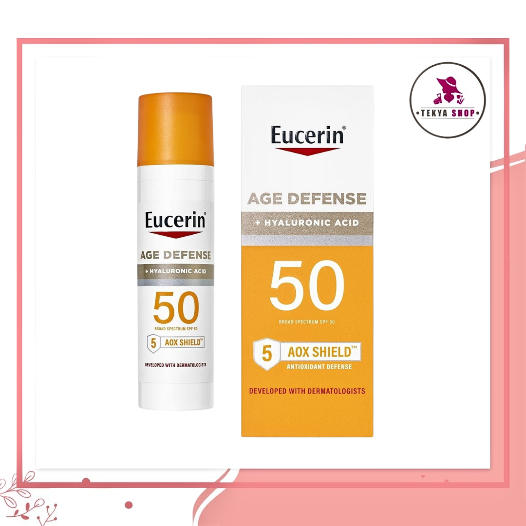 Eucerin Age Defense SPF 50 Face Sunscreen Lotion with Hyaluronic Acid