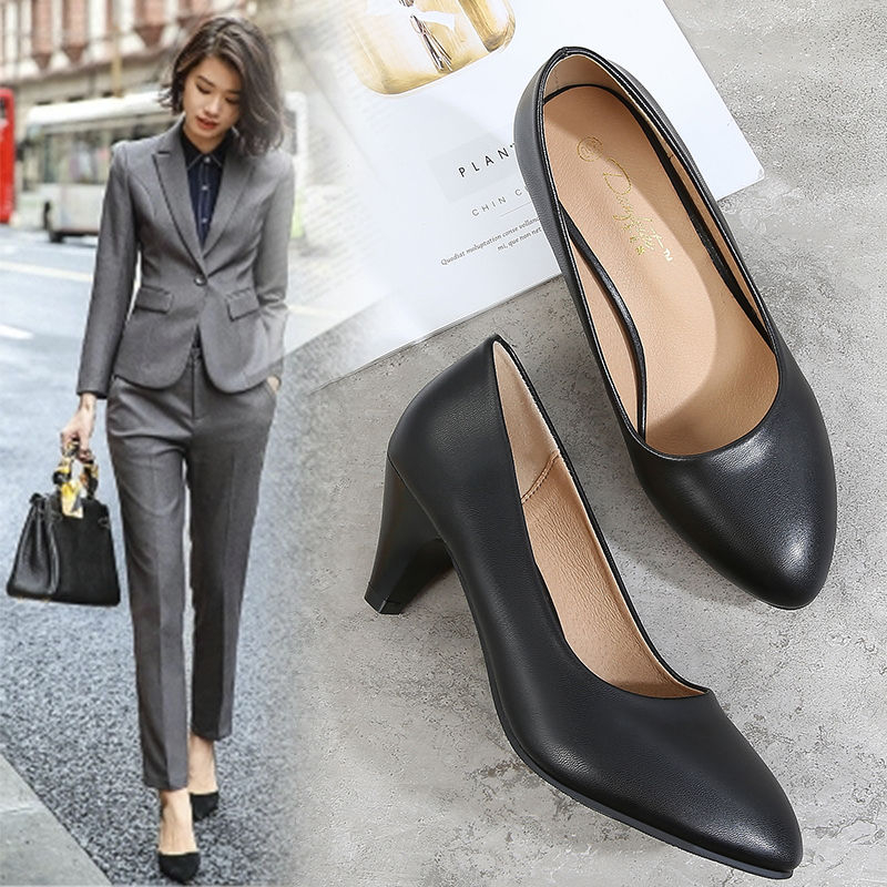 LS] Doll Shoes with Heels for Women Office Formal Work Comfortable Black shoes | Shopee Philippines