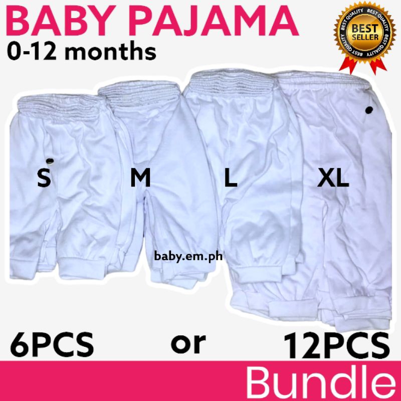 6PCS /12PCS BABY PAJAMA NEWBORN PAJAMA WHITE PAJAMA FOR BABY