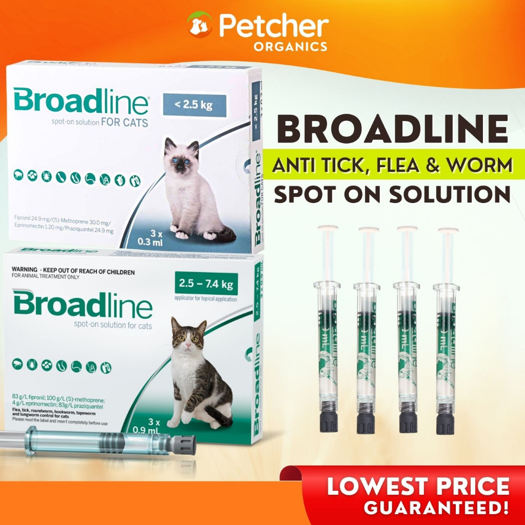 Broadline flea and worm treatment sale