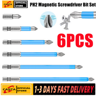 6PCS PH2 Anti Slip Screw Extractor Magnetic Screwdriver Bit Set Hand ...