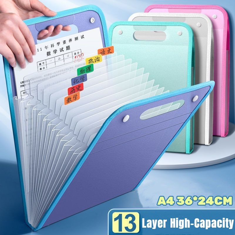 Folder File Organizer Expanding File Folder Clear Book 13 layer test ...