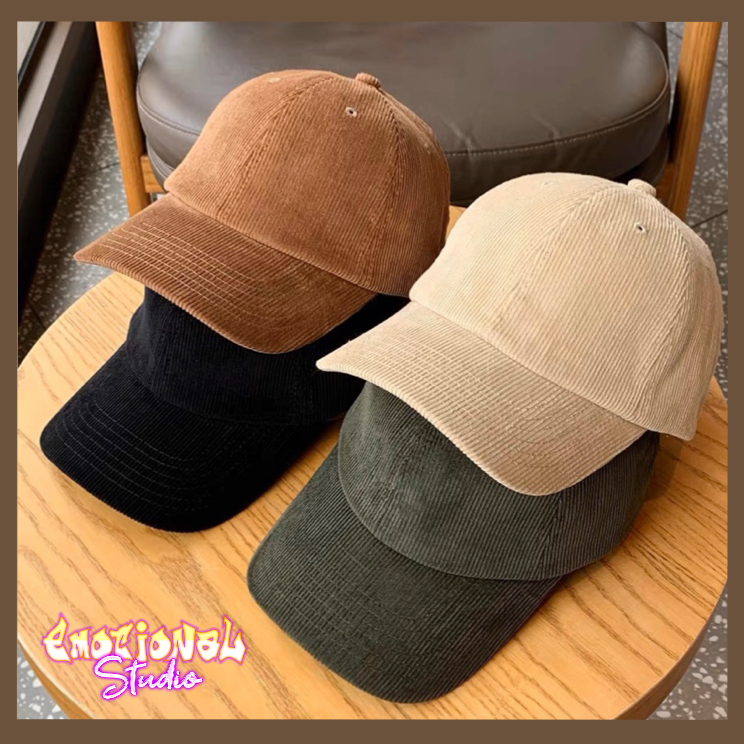 Emotional Studio Corduroy BaseBall Caps Fashion Caps Unisex | Shopee ...