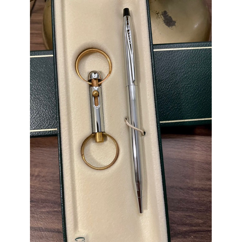 Cross Classic Century,Lustrous Chrome Ballpoint Pen and Matching Key ...