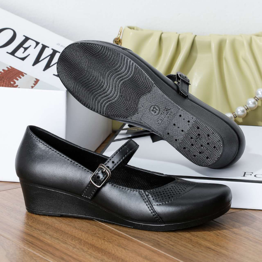 2023 shuta new fashion round toe women's rubber high-heeled school ...