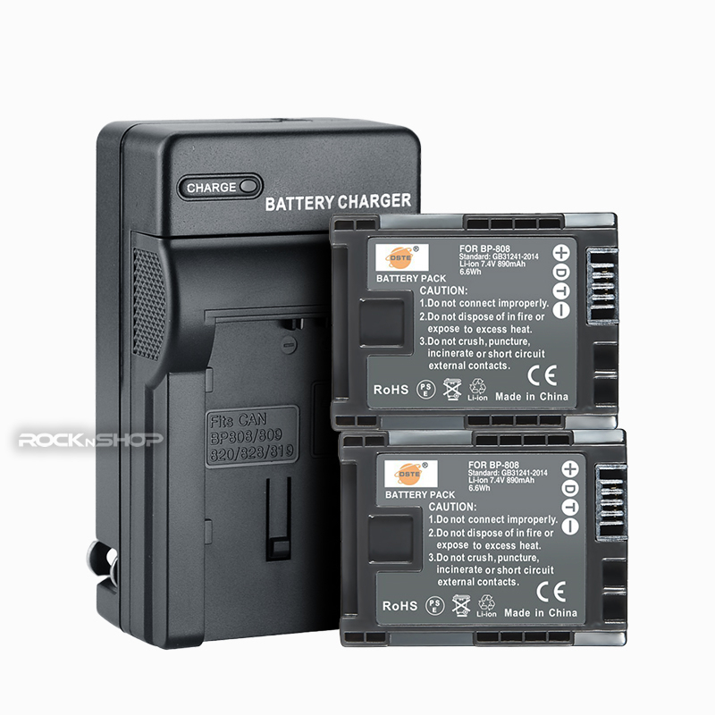 2-Pack Replacement Canon BP-808 Decoded Battery For Canon XA10