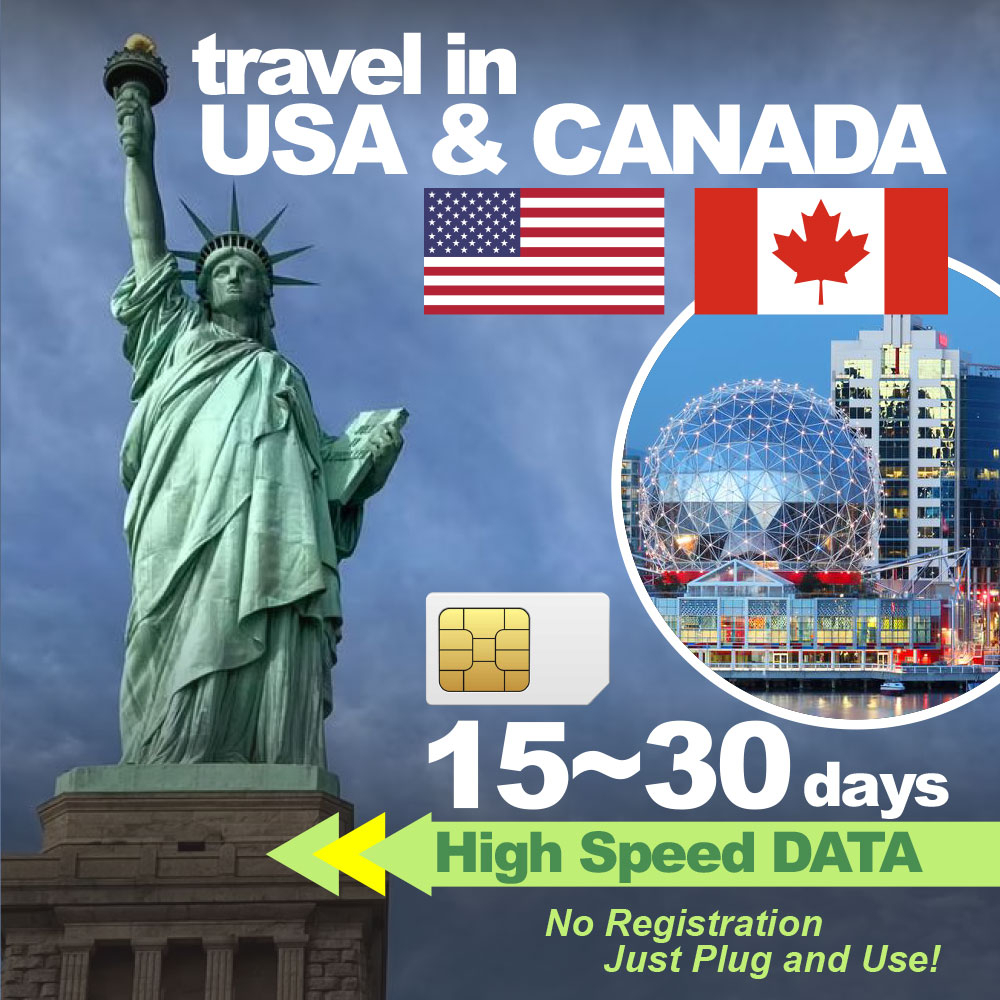 USA & CANADA Travel Sim Card 1530 days【Total 10GB/20GB HIGH SPEED