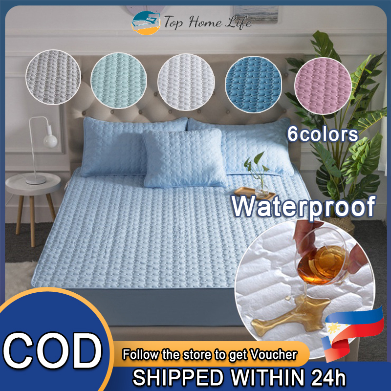 Waterproof Mattress Cover Quilted Cotton Sheet Single/Full/Queen/King