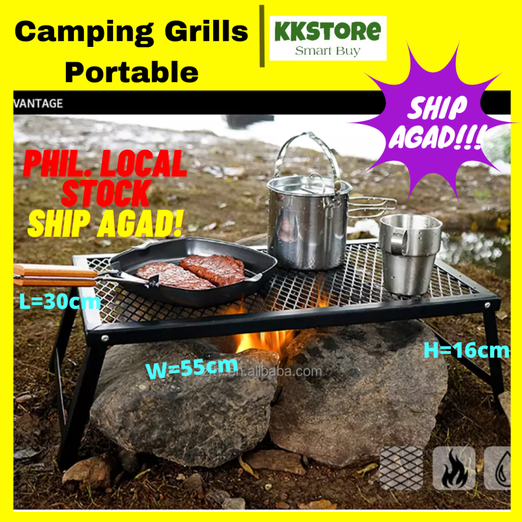 foldable camping table camping BBQ grills portable iron portable