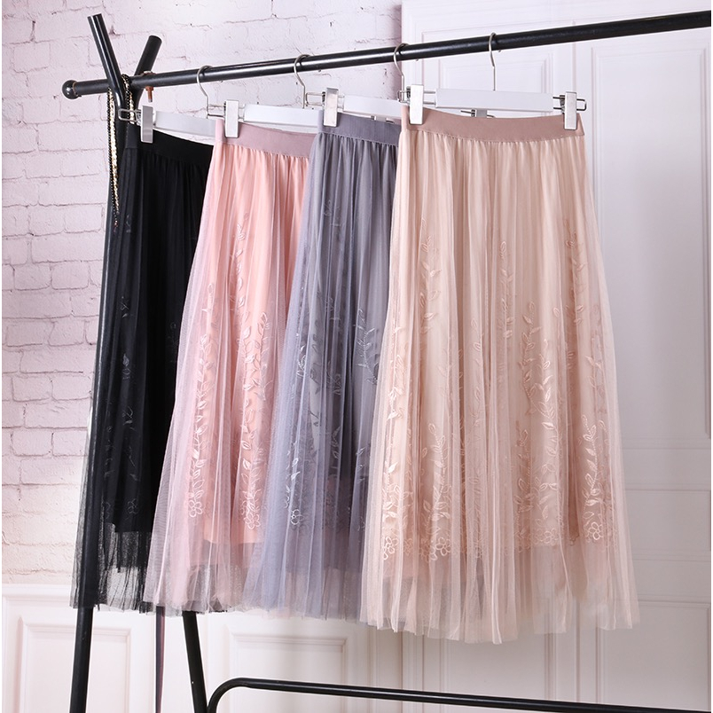 SALE!!AS ELEGANT korean lace plain skirt 6601 | Shopee Philippines