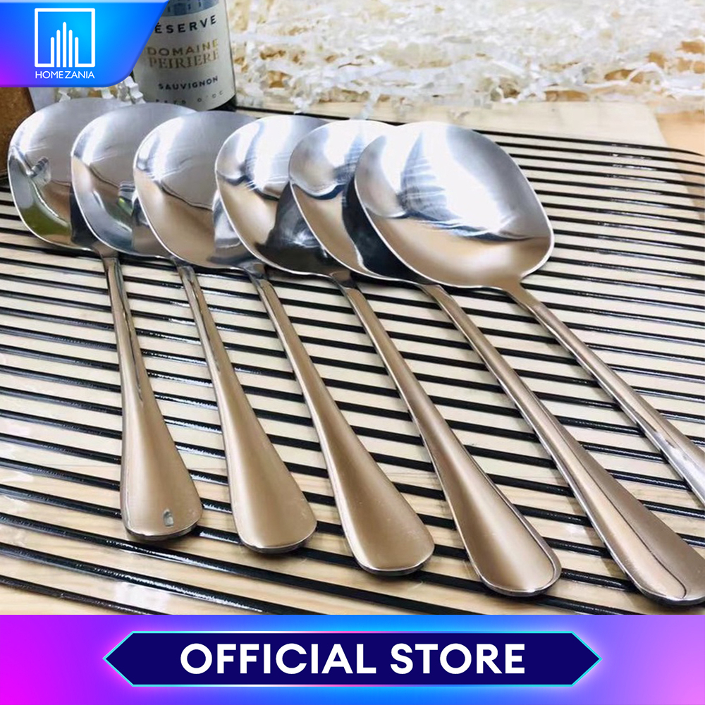 Home Zania 6pcs Stainless Steel Buffet Serving Spoon, Large Serving